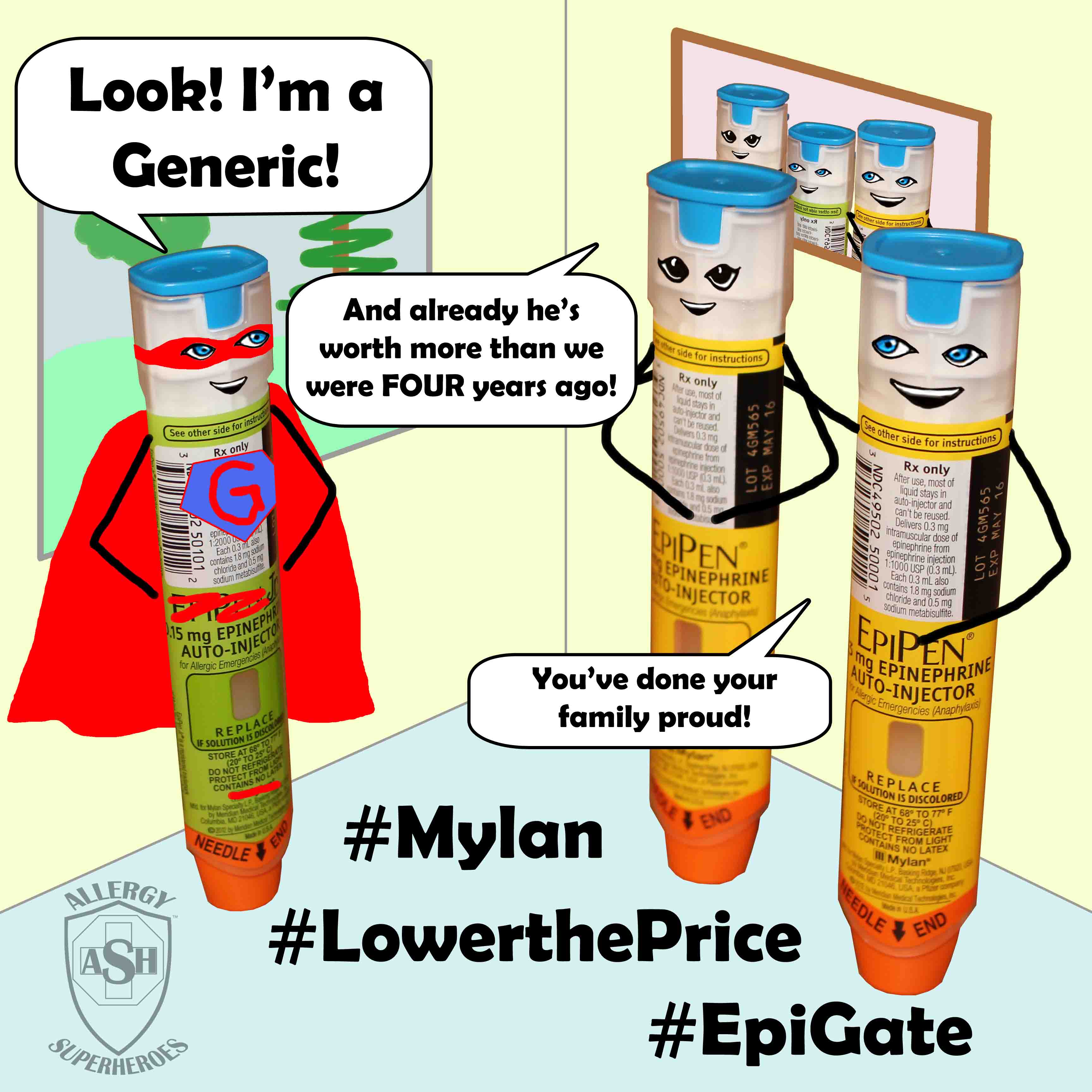 EpiPen Generic Cartoon Food Allergy Superheroes