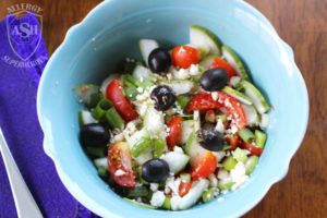 Delicious Cucumber Tomato Feta Salad | from Allergy Superheroes