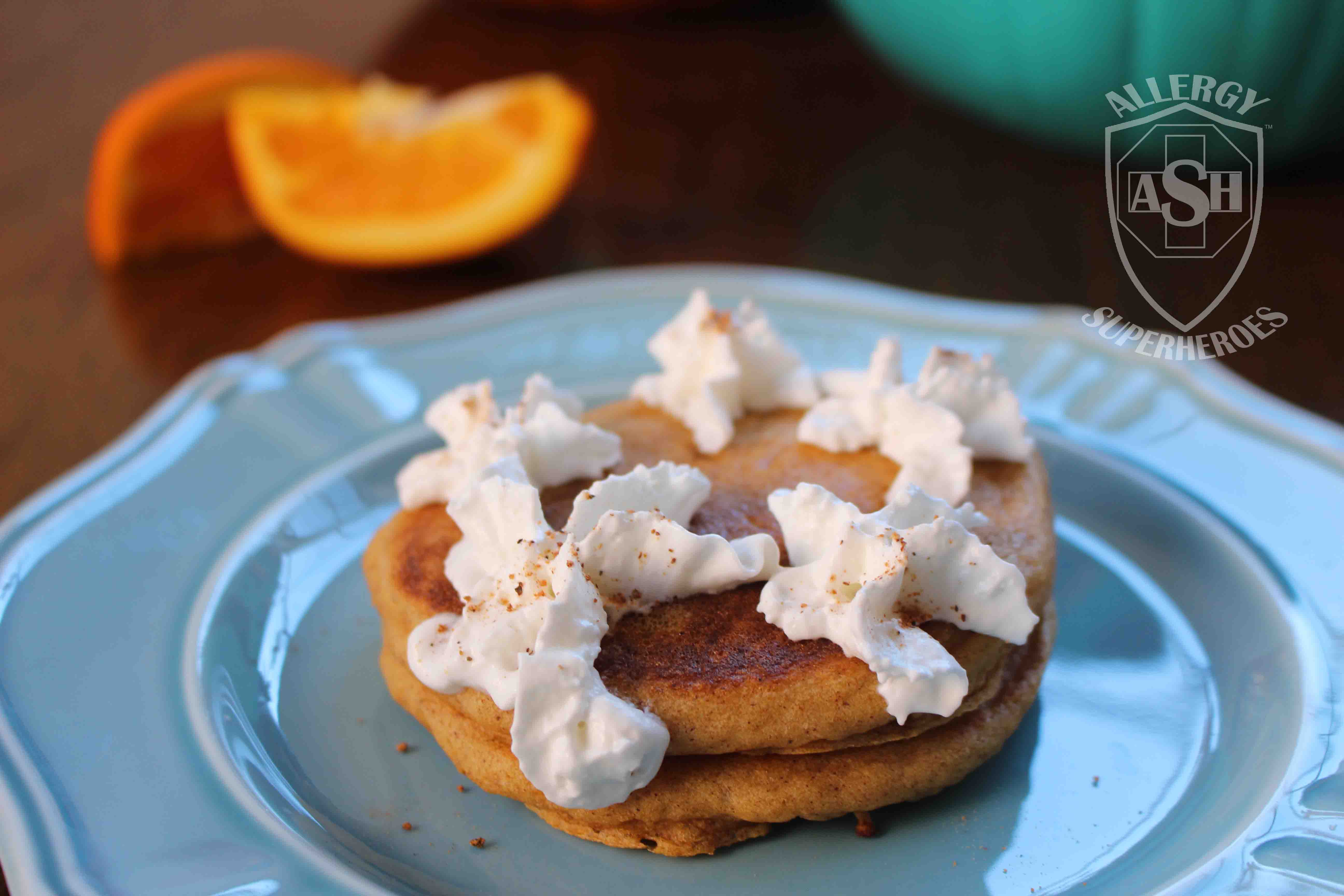Gluten-Free Pumpkin Pancakes | a tasty seasonal breakfast | by Allergy Superheroes
