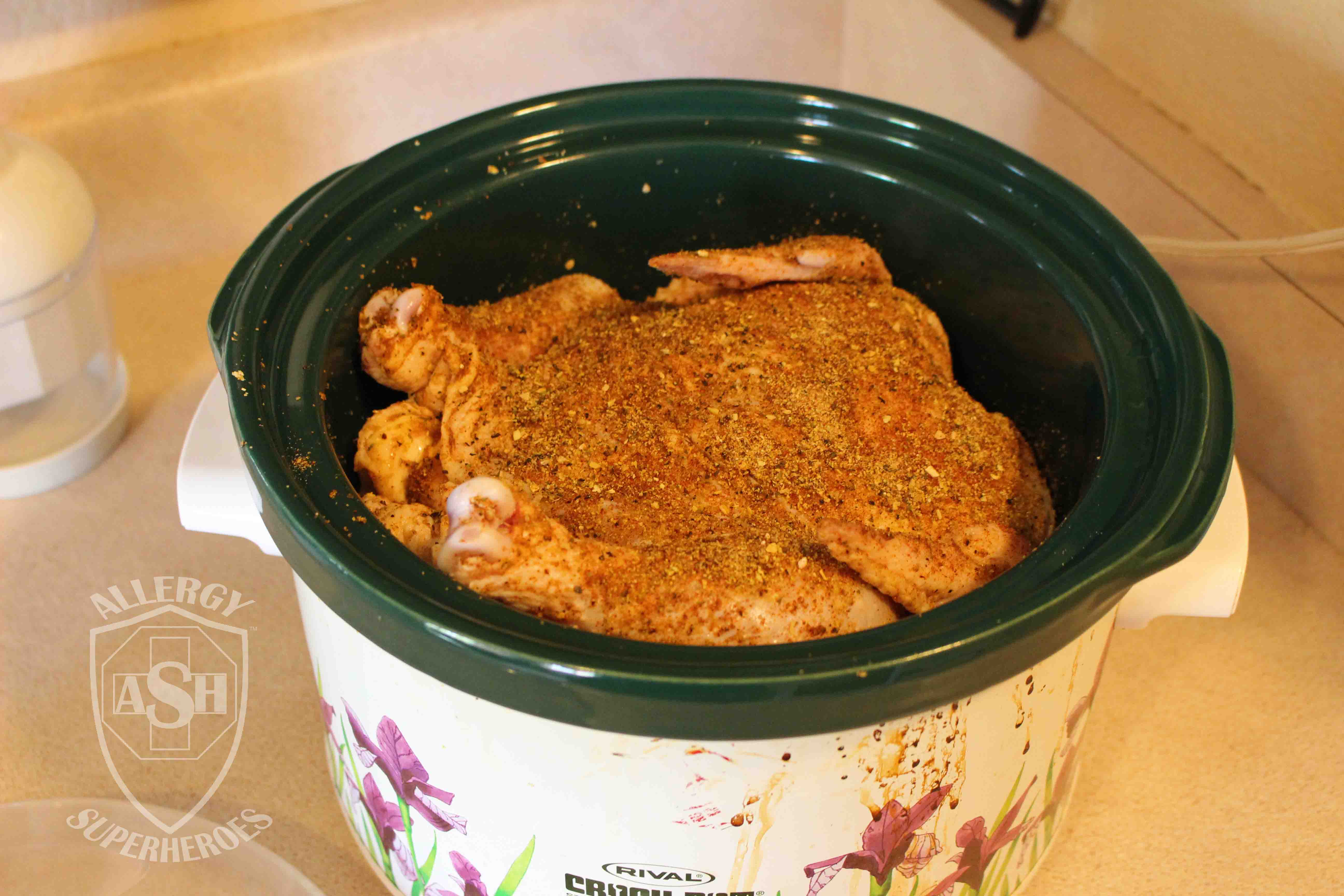 How to Roast a Whole Chicken in your Crockpot | Easy, Wholesome Meal! | from Allergy Superheroes