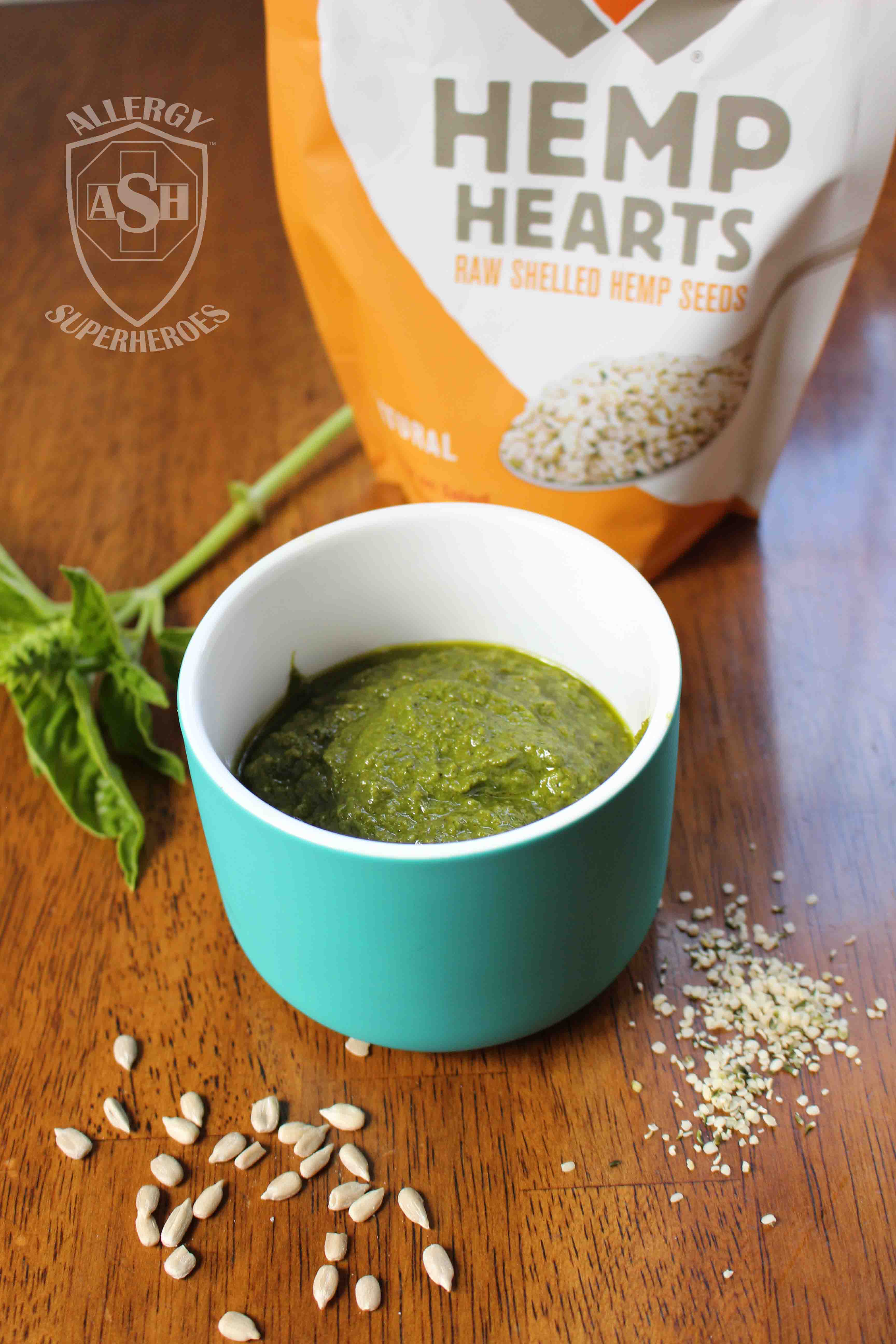 Nut-Free Pesto recipe using Hemp Seeds | from Allergy Superheroes