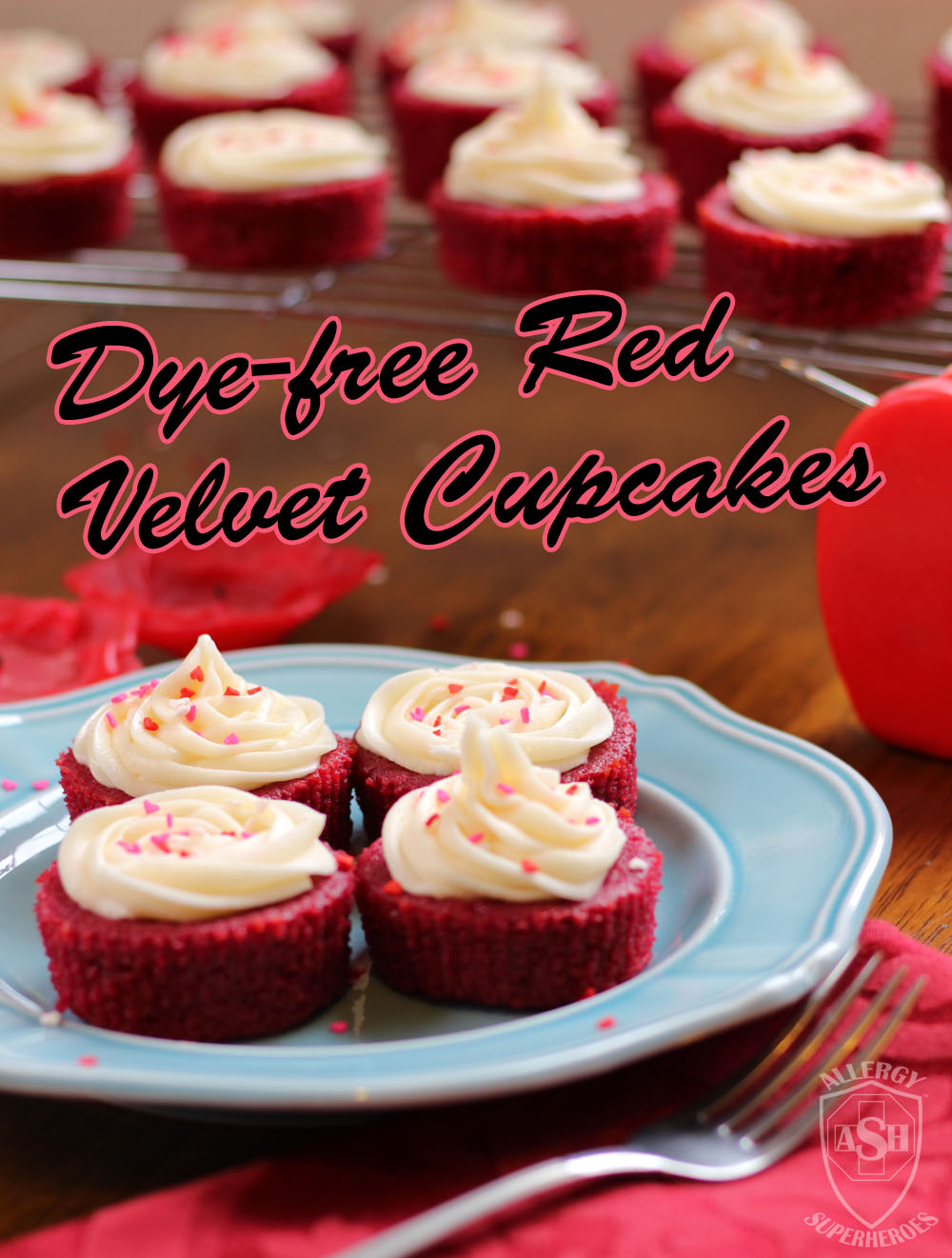 Dye-free, Allergy-Friendly Red Velvet Cupcakes from Allergy Superheroes