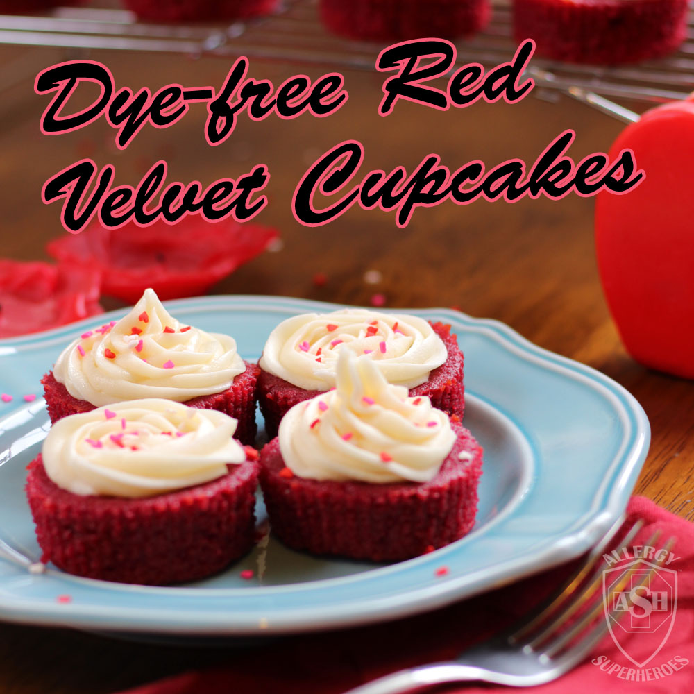 Dye-free, Allergy-Friendly Red Velvet Cupcakes from Allergy Superheroes