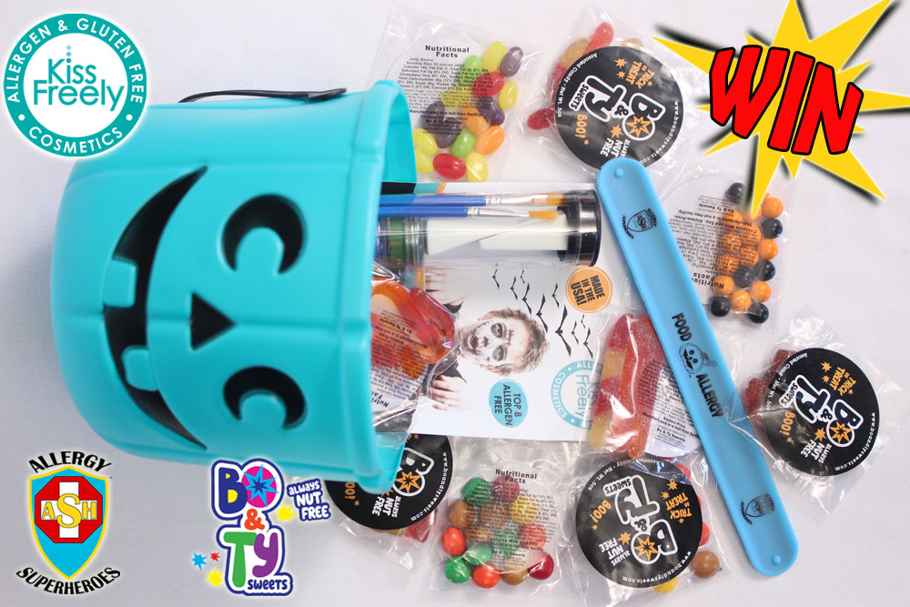 Allergy Superheroes Teal Pumpkin Bo&Ty Sweets Kiss Freely Halloween Giveaway Food Allergy