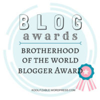 Brotherhood of the World Blogger Award Food Allergy Superheroes