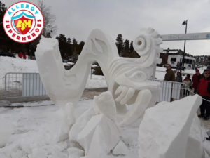 Breckenridge Snow Sculpture crash by food Allergy Superheroes