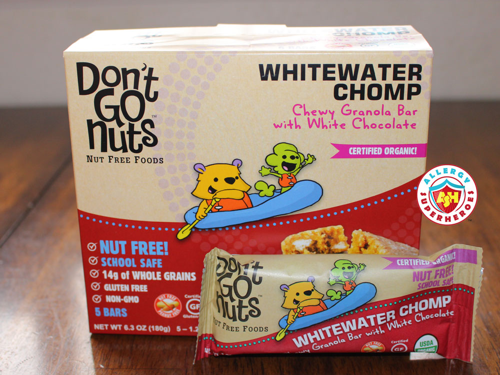 Allergy Superheroes review of Re-Launched Don't Go Nuts Bars