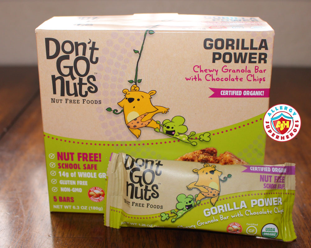 Allergy Superheroes review of Re-Launched Don't Go Nuts Bars