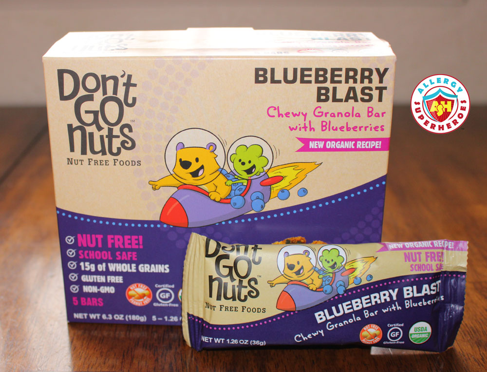 Allergy Superheroes review of Re-Launched Don't Go Nuts Bars