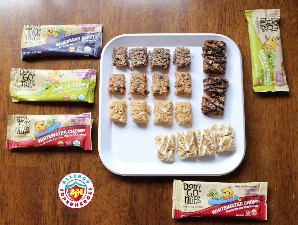 Allergy Superheroes review of Re-Launched Don't Go Nuts Bars