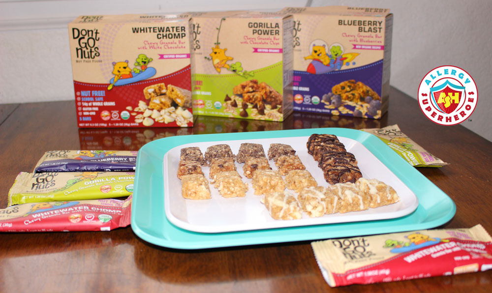 Allergy Superheroes review of Re-Launched Don't Go Nuts Bars