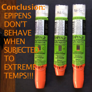 EpiPen temperature experiment by food Allergy Superheroes