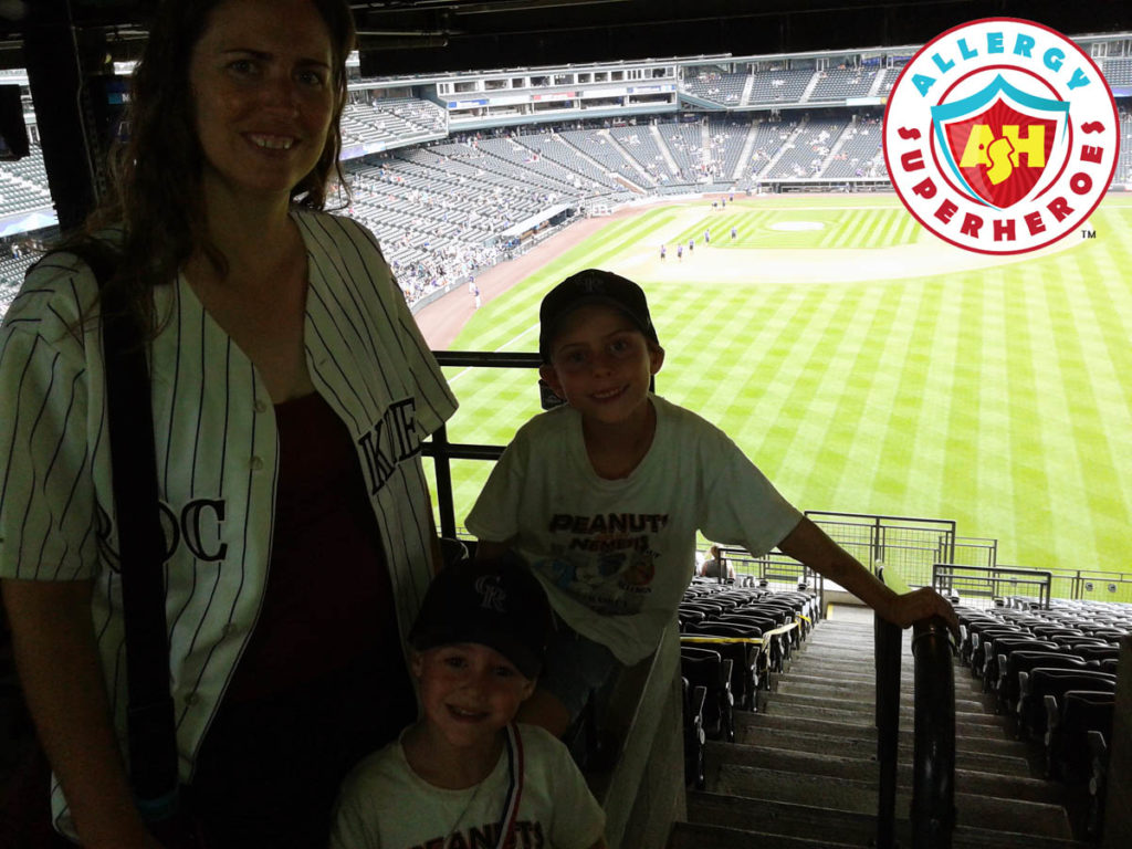 Peanut free area at the Colorado Rockies peanut friendly baseball game by food Allergy Superheroes.