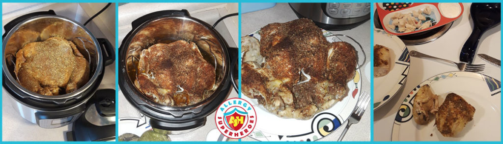 Instant Pot Roasting a Whole Chicken by Food Allergy Superheroes