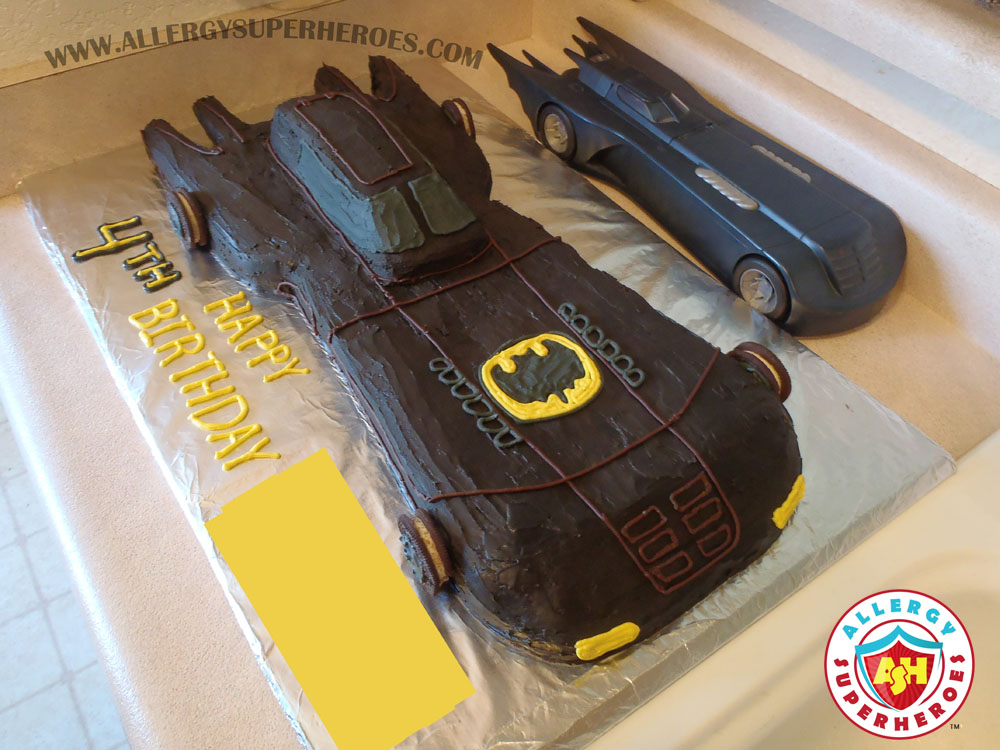 Egg-free, Allergy-Friendly Batmobile Birthday Cake | Cake Decorating 101 | by Allergy Superheroes