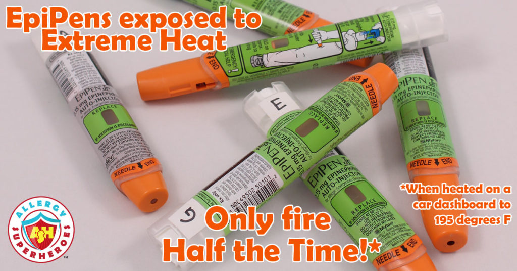 Fired and Jammed EpiPens scattered | EpiPens Exposed to Extreme Heat Only fire Half the Time! | by Allergy Superheroes