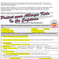 Protect your Allergic Kids in the Cafeteria | Meal Modification Form | Allergy Superheroes
