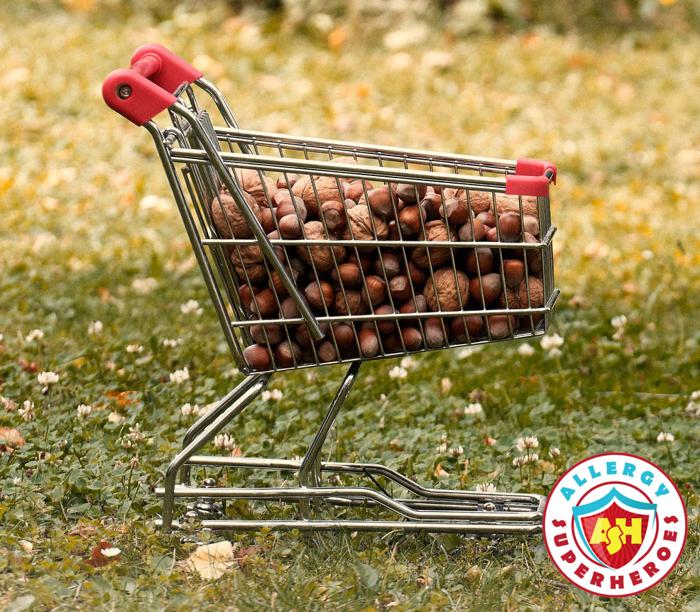 A shopping cart full of tree nuts | Food Allergy Superheroes