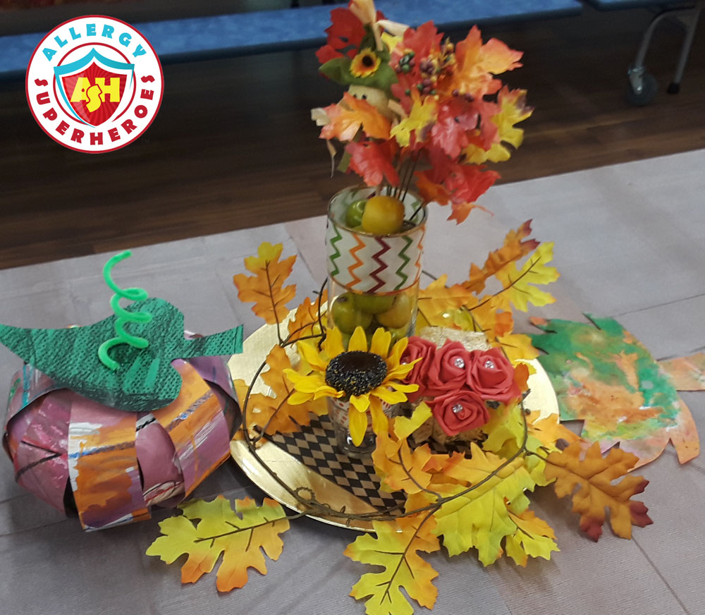 Table decorations for the Harvest Festival | Food Allergy Superheroes