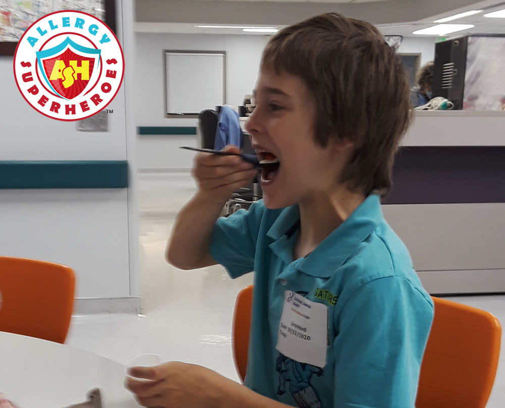 Second peanut challenge following reaction to dose | Food Allergy Superheroes